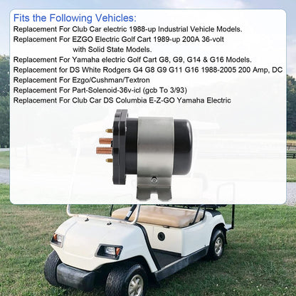 Solenoide de 36 V 4 terminales 20468G1 36 V Solenoide Interruptor de relé de repuesto para EZGO/Cushman/Textron Club Car DS Columbia Yamaha Electric para 1989 en adelante. Reemplaza 114-3611-020 586-117111 586-906