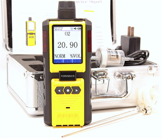 Forensics - Detector de gas de nitrógeno | Analizador portátil para fugas N2 | Calibración NIST de Estados Unidos | Recarga USB | Registro de datos de computadora |