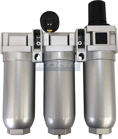 Sistema de filtración de aire de alto caudal muy resistente, filtro de partículas de 2 etapas más combinación de filtro de carbón para extracción de aceite (3/4" NPT, drenaje automático)