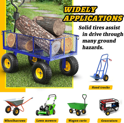 Neumáticos y ruedas de 4.10/3.50-4, sin planos, neumáticos de goma sólida de 10 pulgadas para carretilla con agujero de eje de 5/8"