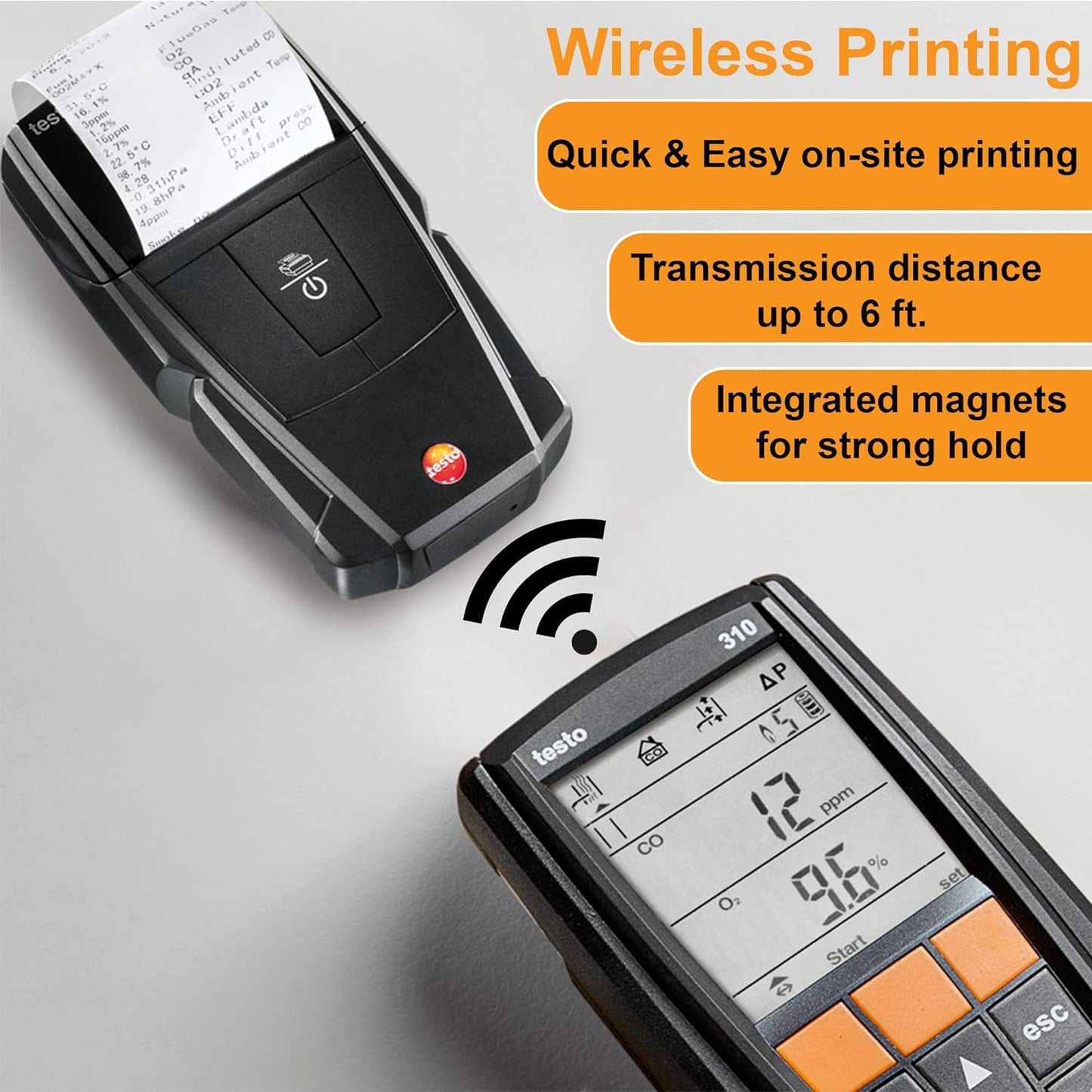 testo Kit de analizador de combustión residencial 310 I I I Kit de detector de gases de combustión para sistemas de calefacción 0563 3100