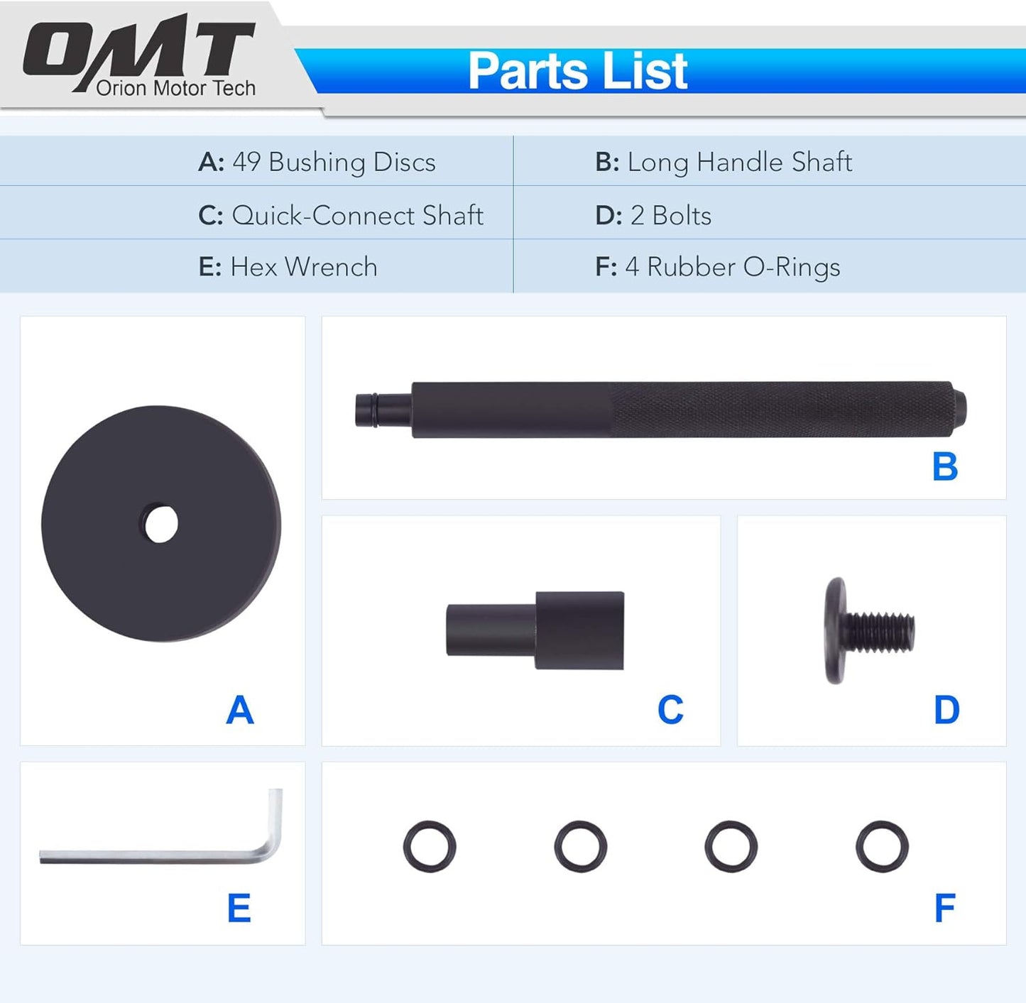 Orion Motor Tech Juego de Destornilladores de Buje Personalizados 52 en 1 Kit de Herramientas de Prensa para Quitar Rodamientos de Eje de Rueda de Transmisión