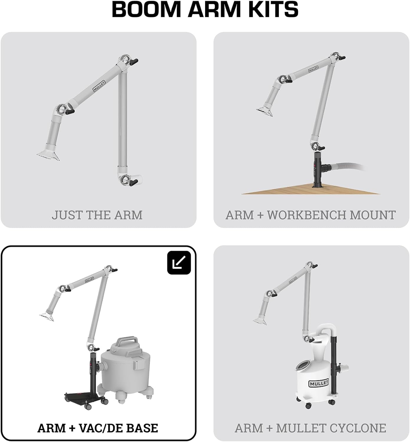 Mullet ThirdHand - Brazo de recogida de polvo (brazo de pluma + ciclón)