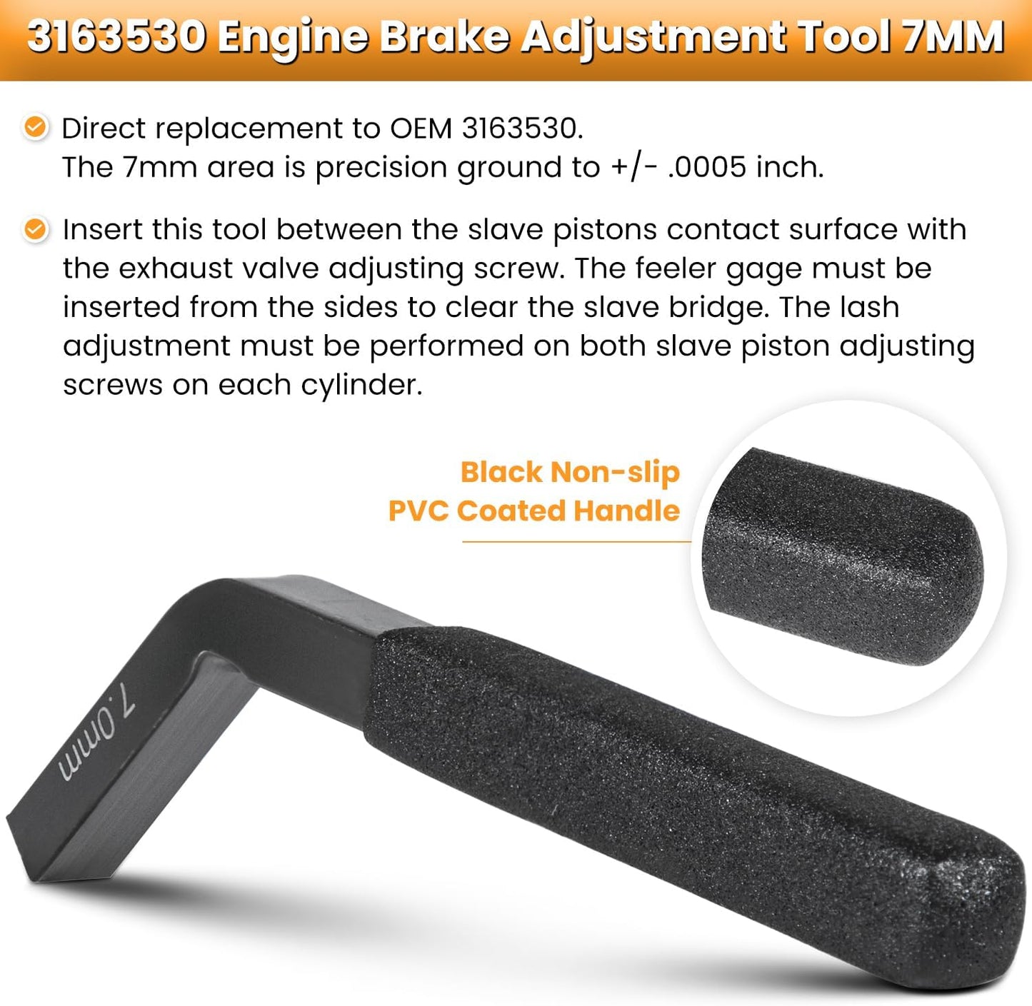 3163021 Kit de herramientas de sincronización de leva + 3163530 Herramienta de ajuste de freno de motor de 7 mm para todos los motores Cummins ISX QSX 2007-2017 con extractor de engranajes de leva y