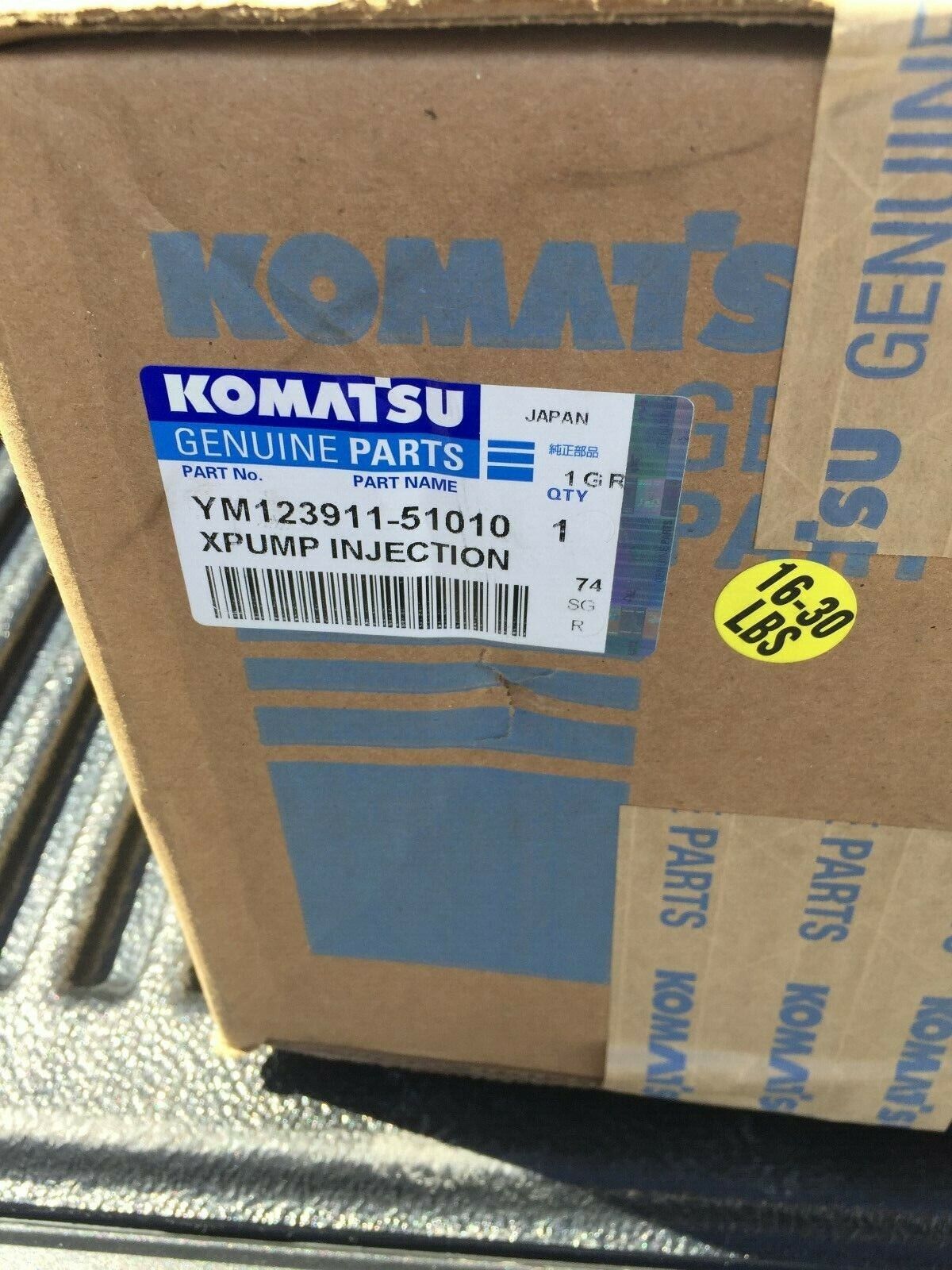 #YM123911-51010 Komatsu Injection Fuel Pump