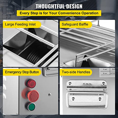 Máquina cortadora de carne comercial (1102 LB/H 800W) 110v