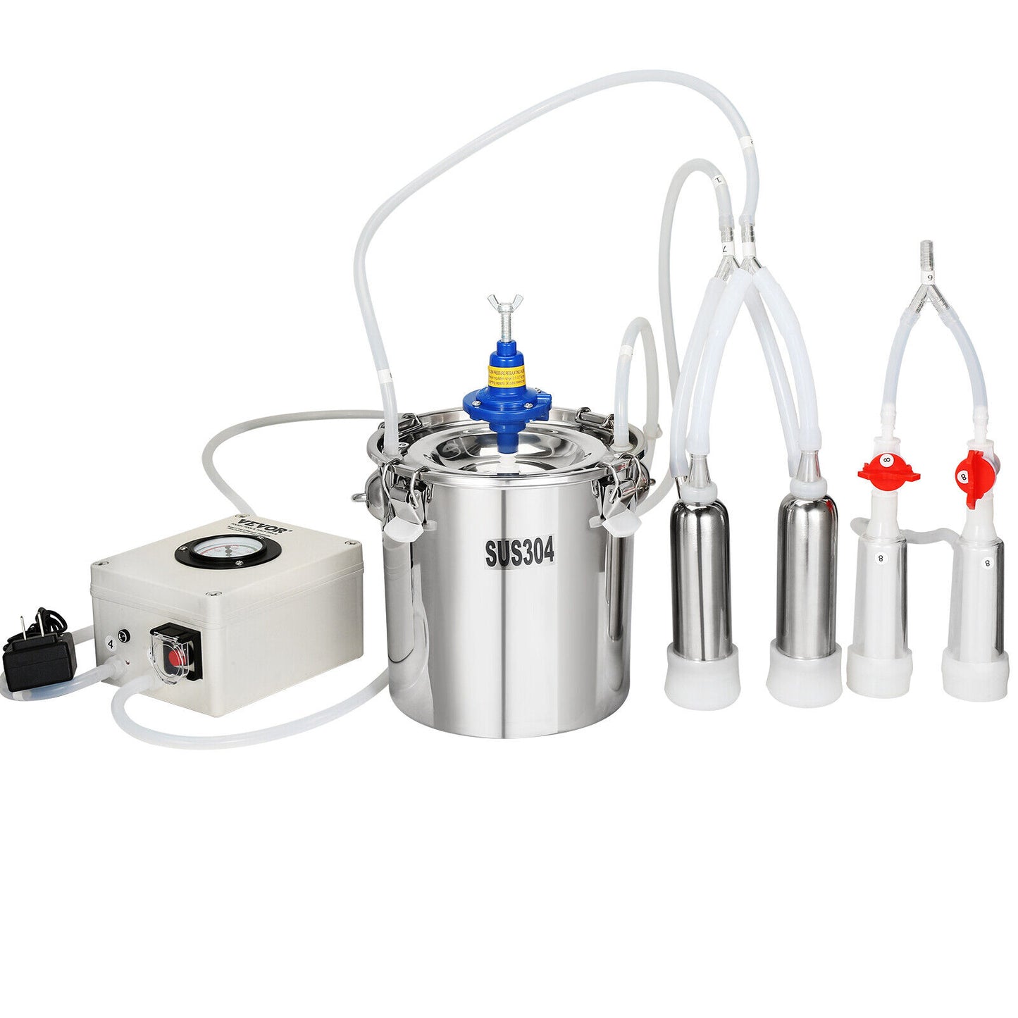 VEVOR Ordeñadora de Cabras Ordeñadora de Cabras 6 L Cubo de Acero Inoxidable 304 para Vacas
