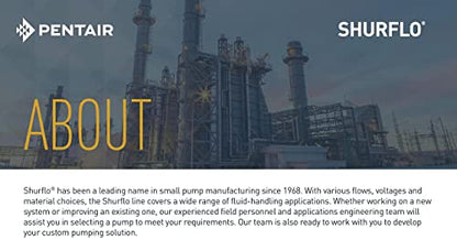 Pentair SHURFLO 8000-543-236 Bomba de diafragma de demanda automática, 1.8 GPM con válvulas de Viton, diafragma de Santopreno, interruptor de demanda de 50 PSI, 12 V, puerto hembra NPT de 3/8 pulgadas
