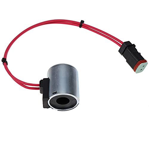 Bobina de válvula solenoide 130-0013 6031971 C01-12-DTM-10 compatible con retroexcavadora Caterpillar 416C 416D 420D 424D 426C 428C 428D 430D 432D 436C 438C 438D 42D 42D 42D D 446B 446D