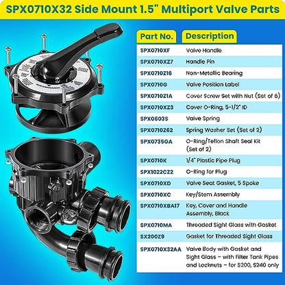 Hayward SPX0710X32 Soporte lateral de válvula multipuerto