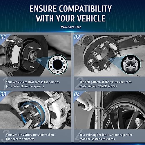 Orion Motor Tech 4pcs 5,1 cm Rueda Espaciadores 5 x 4,75 | 12 x 1,5 Studs para Chevy Corvette Camaro S10 S15 GMC Jimmy Sonoma Typhoon & Cadillac Oldsmobile Pontiac