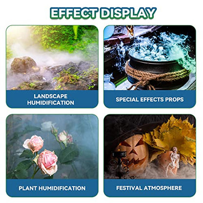 Mxmoonant - Máquina de niebla ultrasónica de 10 cabezales, 7000 ml/h, fuente de agua, máquina de niebla para estanque, atomizador cuadrado, humidificador de aire con flotador para estanque, acuario, rocalla