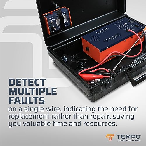 TEMPO Communications PE2003-G - Localizador de fallas de tierra de pulsador | Detección de rotura de aislamiento de cables y cables subterráneos | Señal de alto voltaje | Receptor de marco A | Kit