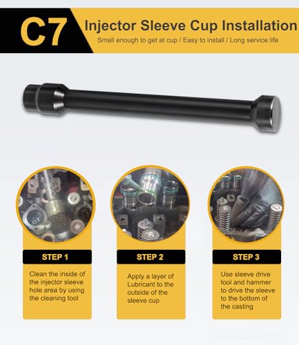 Yoursme - Herramienta de instalación de extracción de vasos para inyector C7 con kit de piezas para Caterpillar Cat 3126B C7 C9 con inyectores estilo HUEI