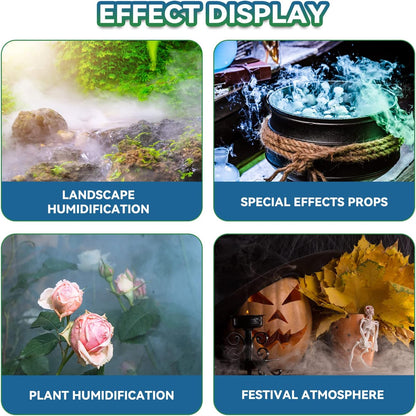Mxmoonant - Máquina de niebla ultrasónica de 10 cabezales, 7000 ml/h, fuente de agua, máquina de niebla para estanque, atomizador cuadrado, humidificador de aire con flotador para estanque, acuario, rocalla