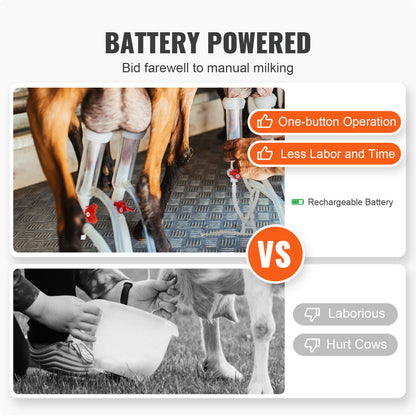VEVOR Ordeñadora de Cabras Ordeñadora de Cabras 6 L Cubo de Acero Inoxidable 304 para Vacas