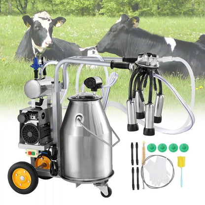 VEVOR 9JYZ-1 Ordeñadora eléctrica de vacas de 550 W, 6,6 gal/25 L, sellada de fábrica