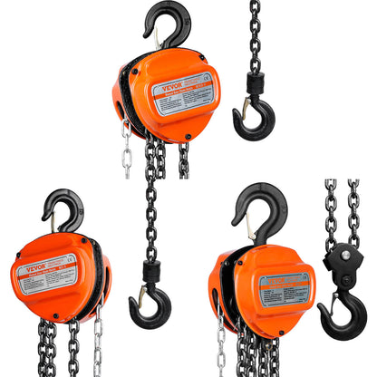 VEVOR Chain Hoist G80 Block Hoist Ratchet Type 1100-6600lb Capacity 10/20ft Lift