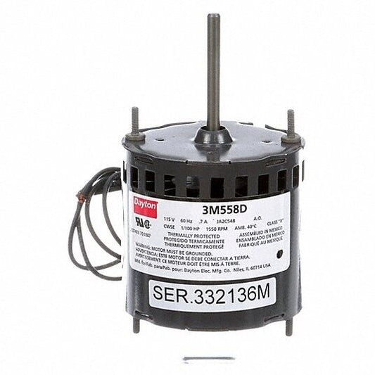 Dayton 3M558A HVAC Motor 1/100 HP Shaded Pole 1550 RPM 115VAC New Old Stock USA