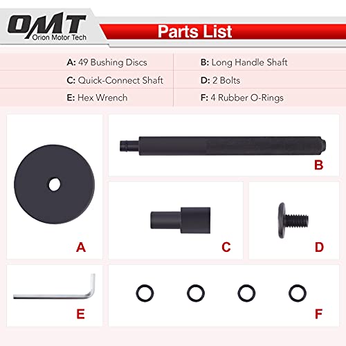 Orion Motor Tech Juego de Destornilladores de Buje Personalizados 52 en 1 Kit de Herramientas de Prensa para Quitar Rodamientos de Eje de Rueda de Transmisión