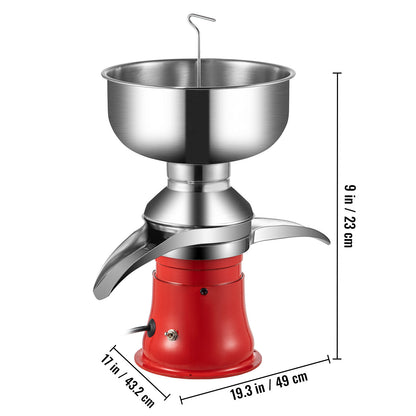 VEVOR 110-240V Electric Fresh Milk Cream Separator Centrifuge Separator 100L/H