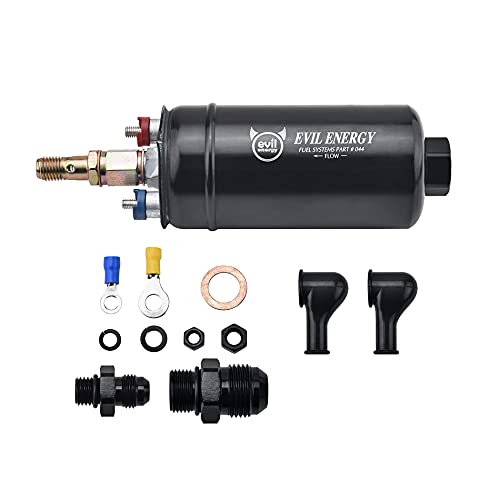 EVIL ENERGY External Inline Fuel Pump Electric 300LPH High Flow 12V Universal