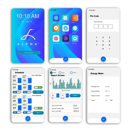 Grizzl-E Cargador Alpha Level 2 para vehículos eléctricos (EV) de hasta 40 amperios, estación de carga rápida para automóvil eléctrico para interiores y exteriores, enchufe NEMA 14-50, cable premium de 24 pies