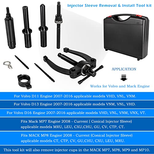 88800387 Juego de herramientas de instalación de tubo de boquilla para inyector Volvo D11 D13 D16 FM12 y Mack Truck MP7 MP8 MP10 Motor Alternativa al OEM 88800387, 88800196, 9986174