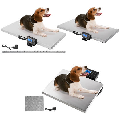 VEVOR 440/880/1100LBS Digital Livestock Pet Scale w/ Stainless Steel Platform