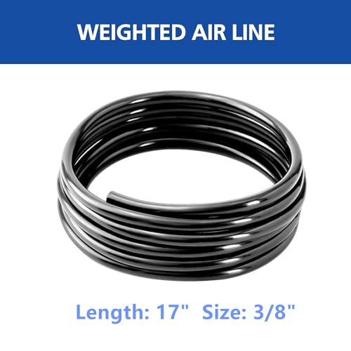 Kit de aireación y aireación de estanque, kit de bomba de aire de estanque séptico para estanques de hasta 8000 galones, sistema de aireación de estanque todo en uno, línea de aire ponderada