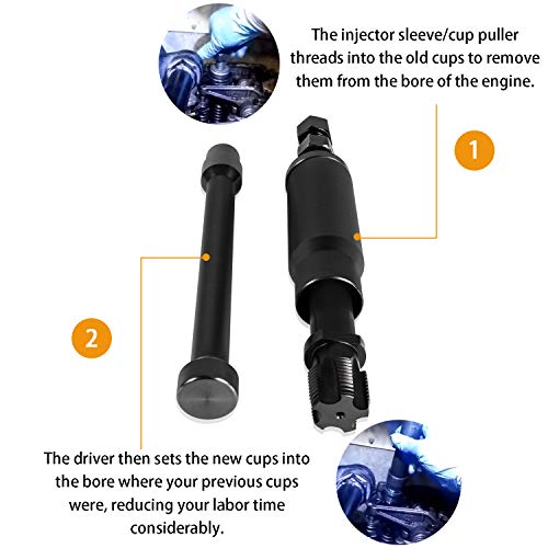 Herramienta de instalación de extracción de inyectores con kit de piezas para Cat 3126 / 3126B C7 C9 C9 con inyectores estilo HUEI