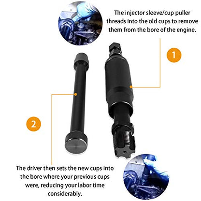 Herramienta de instalación de extracción de inyectores con kit de piezas para Cat 3126 / 3126B C7 C9 C9 con inyectores estilo HUEI