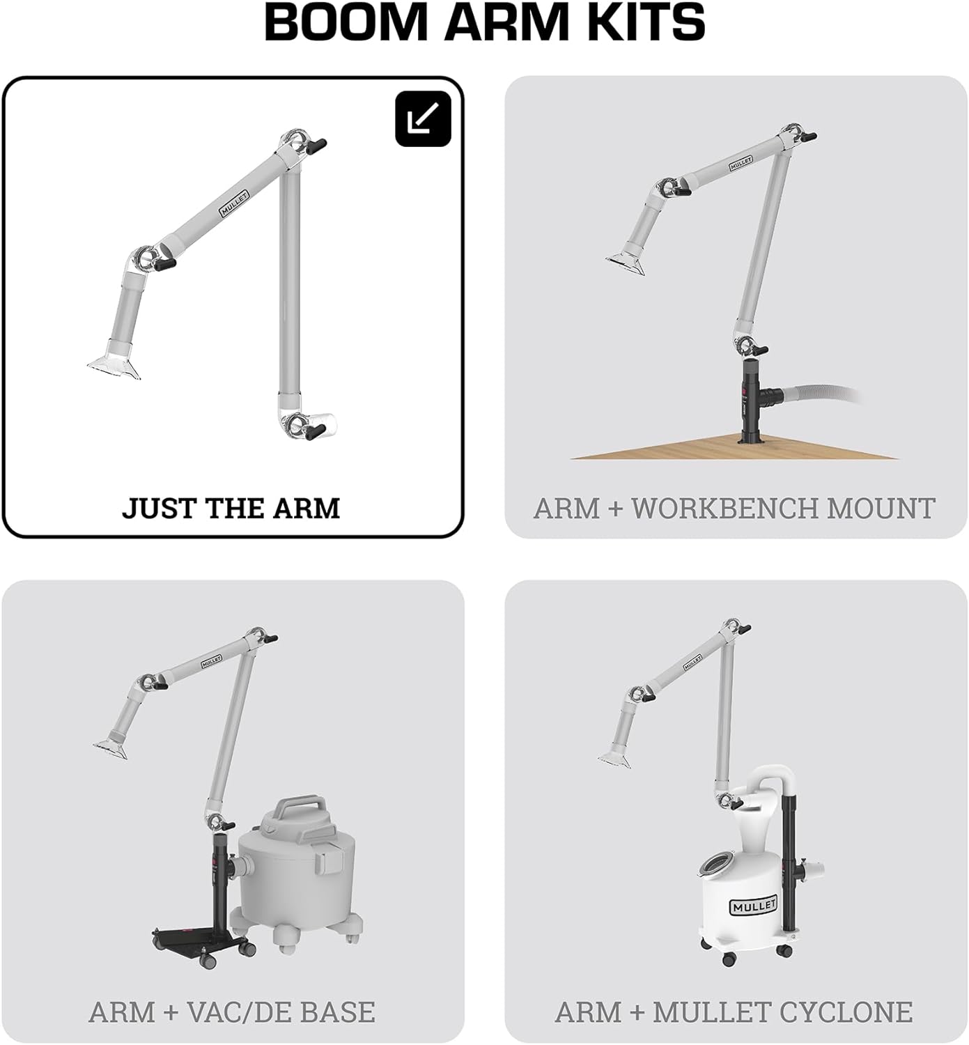 Mullet ThirdHand - Brazo de recogida de polvo (brazo de pluma + ciclón)