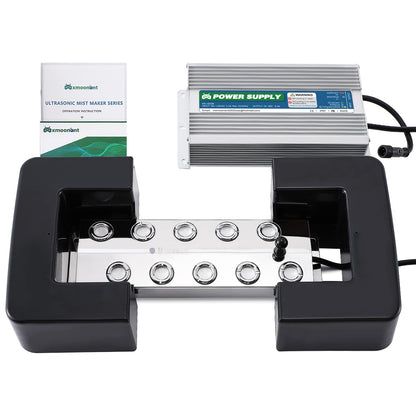 Mxmoonant - Máquina de niebla ultrasónica de 10 cabezales, 7000 ml/h, fuente de agua, máquina de niebla para estanque, atomizador cuadrado, humidificador de aire con flotador para estanque, acuario, rocalla