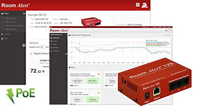 Room Alert Monitor de entorno proactivo avanzado 12S - Sensor de temperatura integrado, compatible con SSL/TLS, cifrado de 2048 bits, SNMP v3, 12 sensores, alertas e informes 24/7
