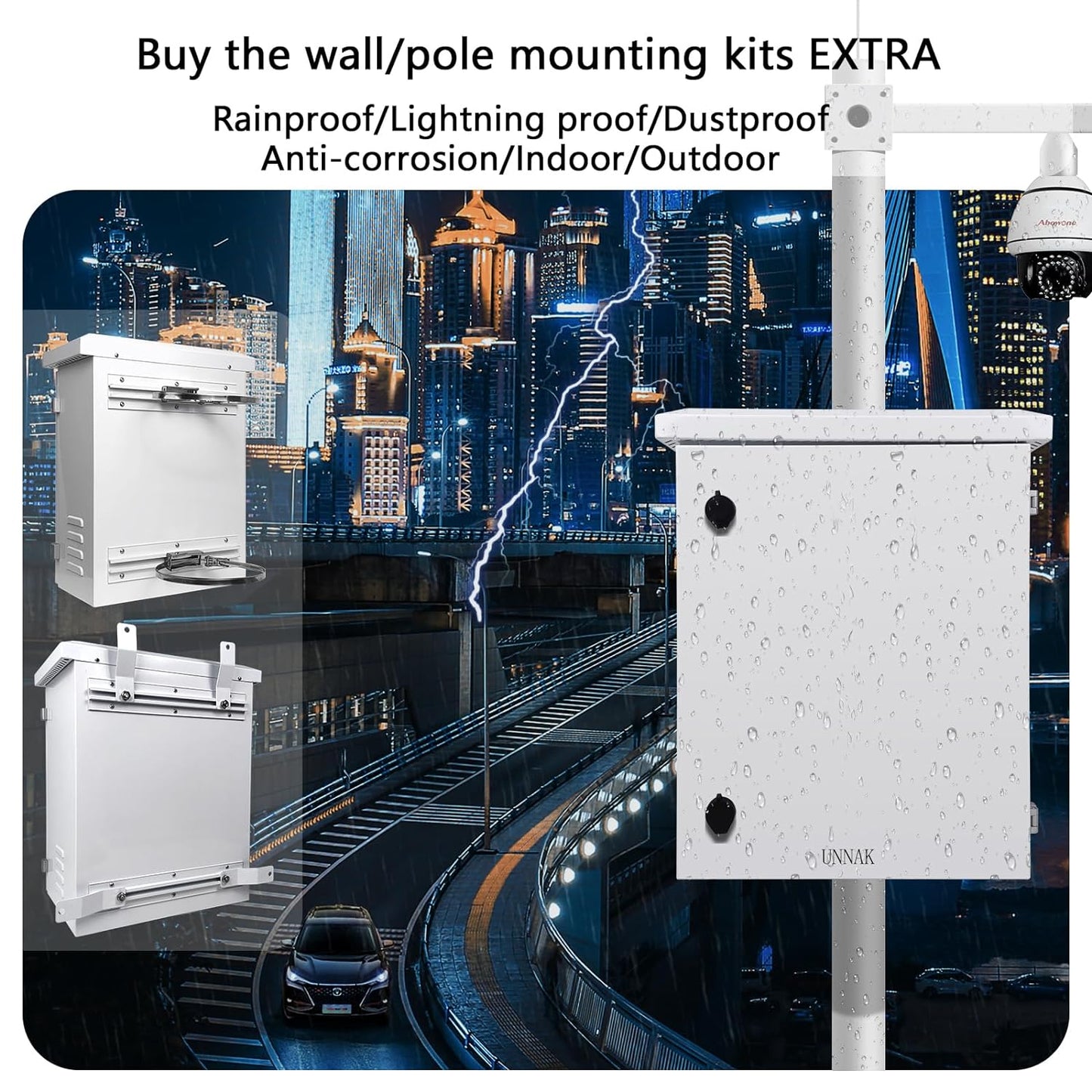 UNNAK Caja eléctrica para exteriores, 23.6 x 19.7 x 11.8 pulgadas, caja de conexiones impermeable de metal, anticorrosión universal grande Enlcosure, caja de distribución de energía de poste eléctrico (23.622 x 19.685 x 11.811 in)