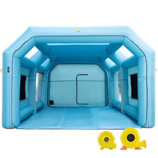 Cabina de pintura inflable VEVOR, tienda de pintura para coche, sistema de filtro de 26x15x10 pies, 2 sopladores CQZP-4984