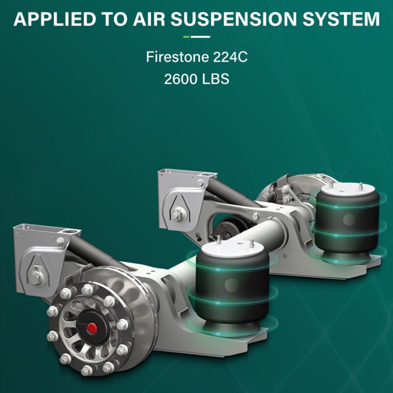 Pair Heavy Duty 2600 LBS Air Bags Suspension Spring For 3/8" 1/2" NPT Port