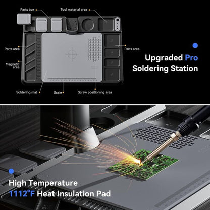 TOMLOV TRM101 7" IPS Digital Microscope 1600X Soldering Microscope with Station