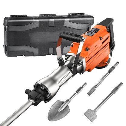 VEVOR Electric Demolition Jack Hammer 2200W Concrete Breaker w/ 4 Chisels Bits