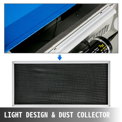 VEVOR Jewelry Polishing Buffing Machine Dust Collector Benchtop with Light 110V