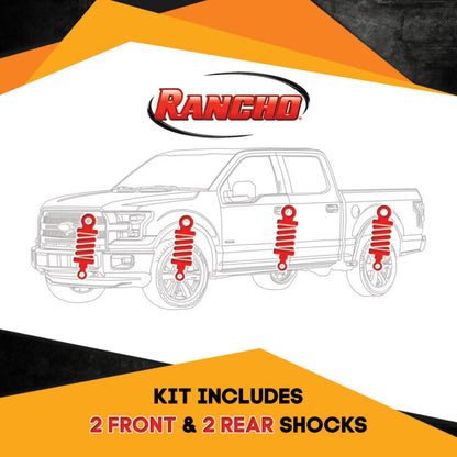 Rancho Kit 4 Front & Rear RS5000X Shocks fits Chevrolet Suburban 1500 00-06 2WD