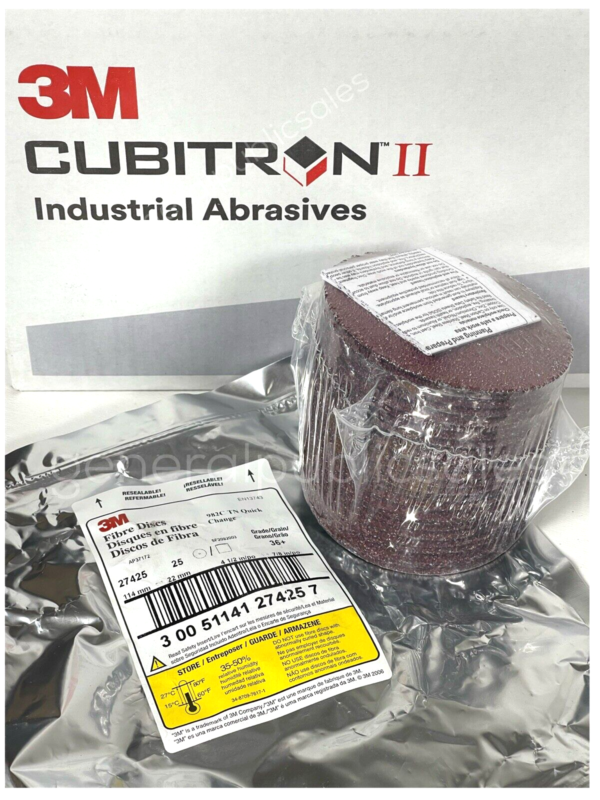 (100) 3M Cubitron II Fibre Grinding Disc 982C Ceramic 4.5" 36 Grit Quick Change