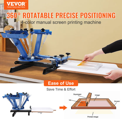 VEVOR 4 Color 1 Station Silk Screening Screenprint Press Screen Printing Machine