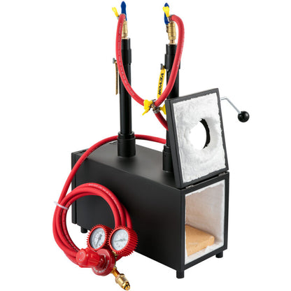 VEVOR Gas Propane Forge Furnace Burner 2Doors+2Burners Blacksmiths Farrier Metal