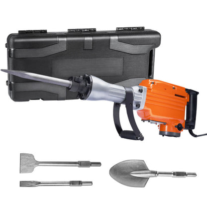 VEVOR Electric Demolition Jack Hammer 2200W Concrete Breaker w/ 4 Chisels Bits