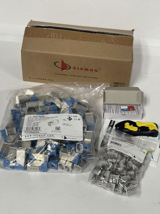 100x SIEMON Z6A-S06B JACK CAT6A RJ45 Z-MAX OUTLET SHIELDED HYBRID TL-LSS T568A/B