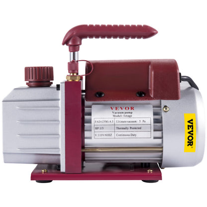 4.5 CFM Single-Stage Rotary Vacuum Pump HVAC/Auto AC 4.5CFM 1/3HP 1/2"ACME inlet