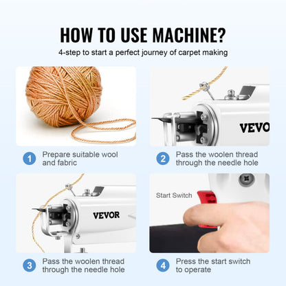 VEVOR Electric Rug Tufting Gun Carpet Weaving Machine Kit Speed Adjustable
