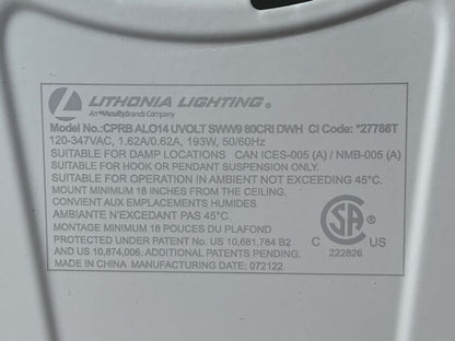 LITHONIA LIGHTING LED 16" ROUND COMMERCIAL HIGH BAY SUSPENDED LIGHT 4000K-5000K